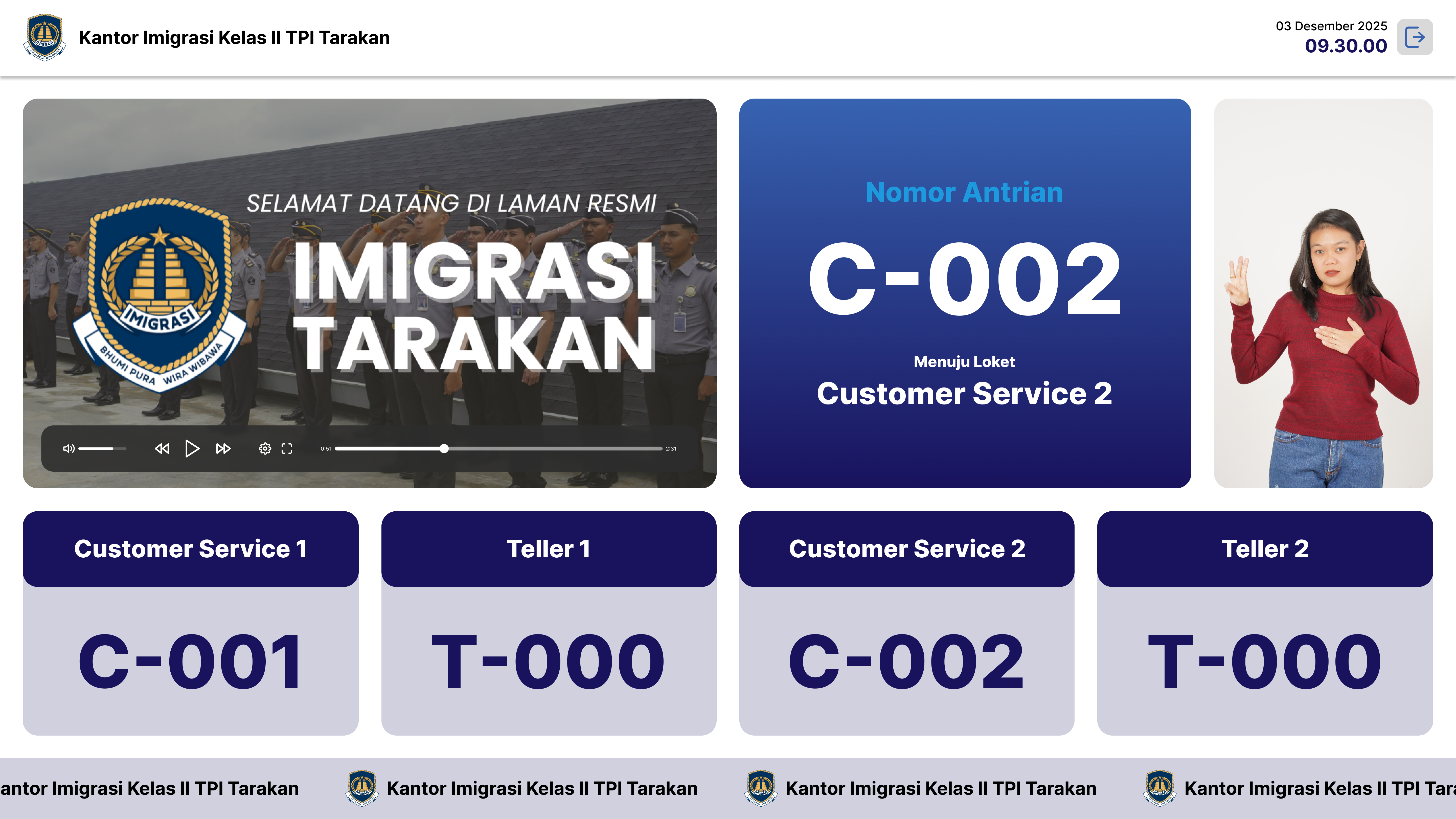 Tampilan Display TV QueCare